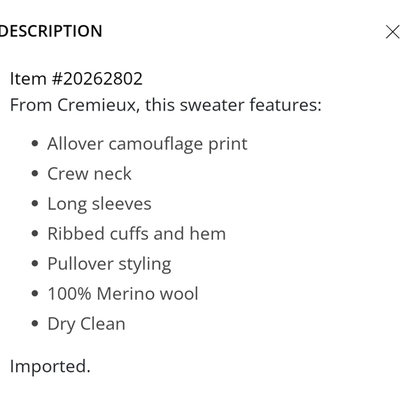 $150 Daniel Cremieux Men's Italian Merino Wool Camouflage Sweater. MEDIUM ONLY - Picture 12 of 12